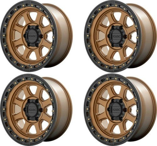Set 4 KMC KM548 Chase 20x9 8x180 Matte Bronze With Black Lip Wheels 20" 0mm Rims