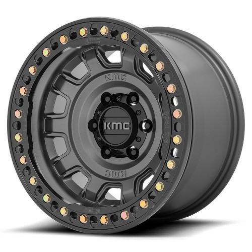 Set 4 KMC KM236 Tank Beadlock 17x9 8x170 Anthracite Wheels 17" -38mm Rims