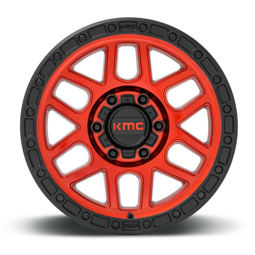 Set 4 KMC KM544 Mesa 17x9 5x5 Candy Red With Black Lip Wheels 17" -12mm Rims