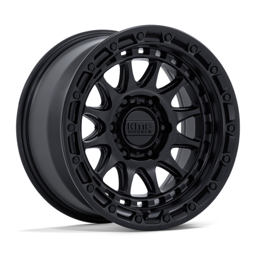Set 4 17" KMC KM556 Crux 17x8.5 5x5 (5x127) 0mm  Blackout Offroad Truck Wheels