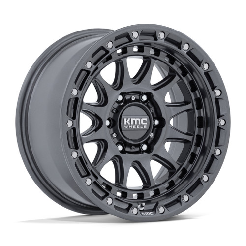 17" KMC KM556 Crux 17x8.5 6x135 0mm Gloss Gunmetal Wheel Offroad Truck SUV Rim