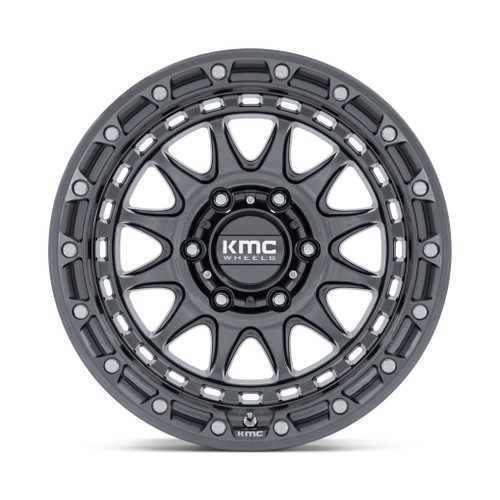 17" KMC KM556 Crux 17x8.5 6x135 0mm Gloss Gunmetal Wheel Offroad Truck SUV Rim