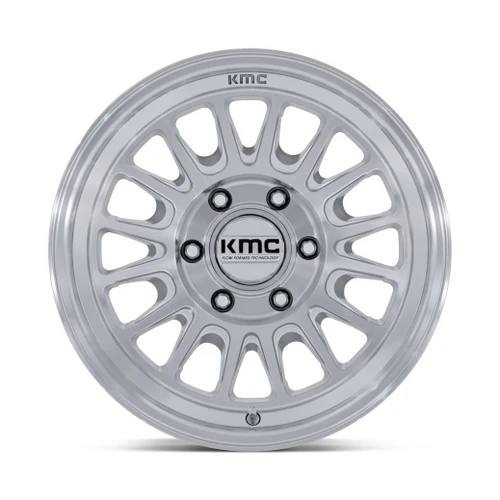 18" KMC KM733 Impact FFT 18x9 6x135 0mm Gloss Silver Machined Face Truck SUV Rim Offroad Wheel