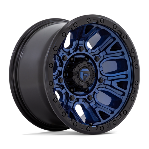 Set 4 Fuel D827 Traction 17x9 5x5 Dark Blue With Black Ring Wheels 17" -12mm