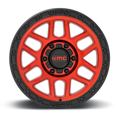 Set 4 KMC KM544 Mesa 20x9 5x150 Candy Red With Black Lip Wheels 20" 25mm Rims