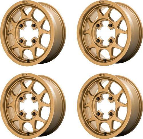 Set 4 KMC Powersports KS136 Toro 15x6 4x156 Matte Bronze Wheels 15" 38mm Rims