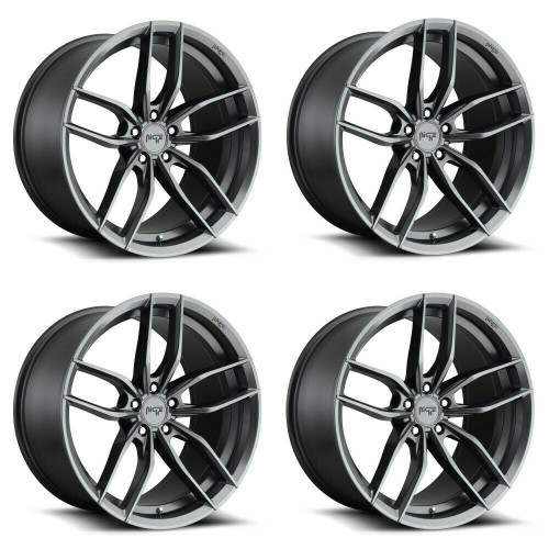 Set 4 Niche M204 Vosso 18x8 5x4.5 Matte Anthracite Wheels 18" 40mm Rims