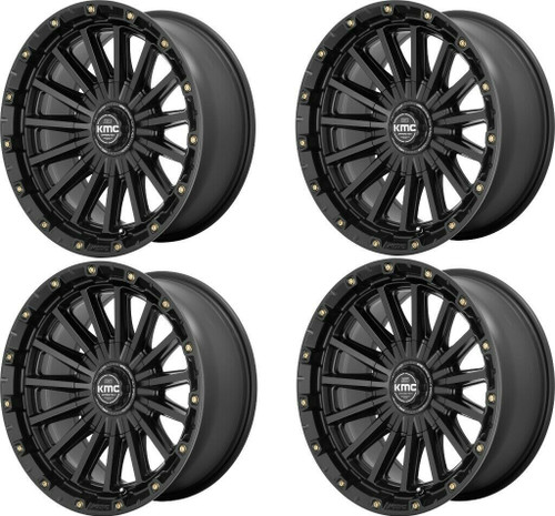 Set 4 KMC KM102 Signal 20x9 6x120 6x5.5 Satin Black Wheels 20" 18mm Rims