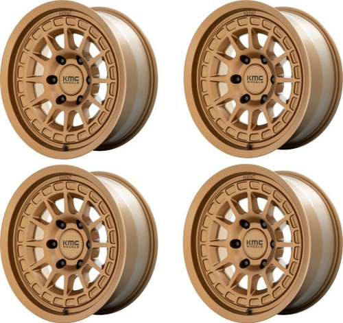 Set 4 17" KMC KM719 Canyon 17x8.5 6x5.5 Matte Bronze Wheels 0mm Truck Rims