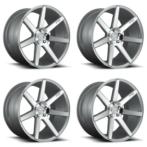 Set 4 19" Niche M179 Verona 19x8.5 5x4.5 Gloss Silver Machined Wheels 35mm Rims