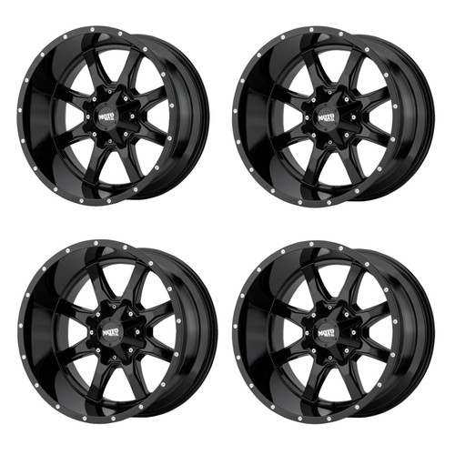 Set 4 Moto Metal MO970 20x9 5x5 5x5.5 Gloss Black Milled Lip Wheels 20" 0mm Rims