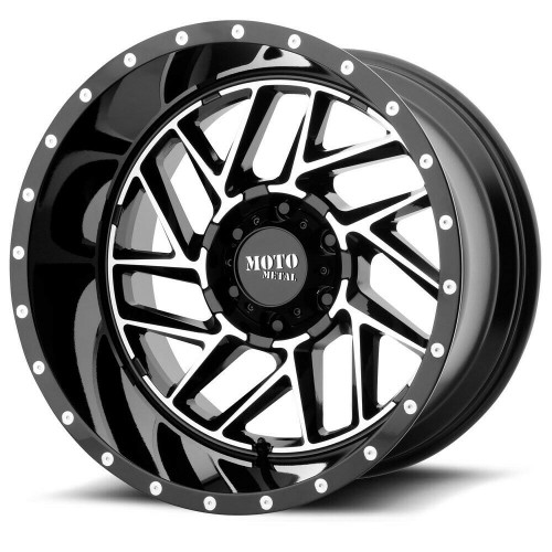 Set 4 Moto Metal MO985 Breakout 16x8 5x4.5 Gloss Black Machined Wheels 16" -6mm