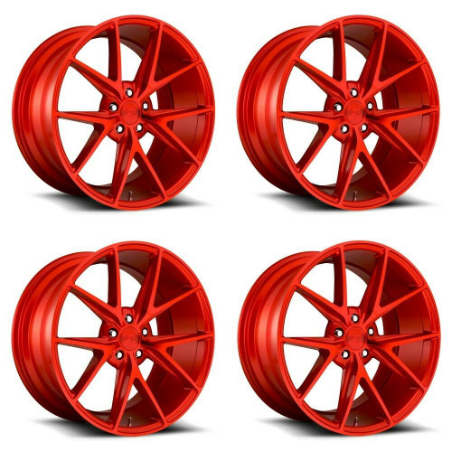 Set 4 Niche M186 Misano 20x10 5x120 Candy Red Wheels 20" 40mm Rims