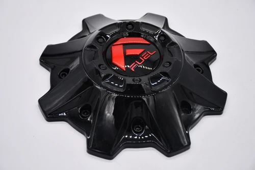 Fuel Gloss Black Red Logo Wheel Center Cap Hub Cap U1001-83GBQ 8.5" Fuel Stroke Triton 8 Lug