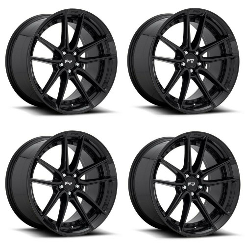 Set 4 Niche M223 Dfs 18x8 5x4.5 Gloss Black Wheels 18" 30mm Rims