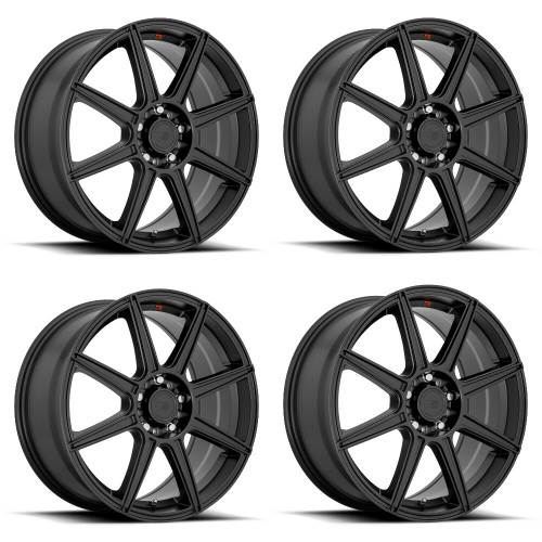 Set 4 Motegi MR142 CS8 17x7 5x112 5x4.5 Satin Black Wheels 17" 40mm Rims