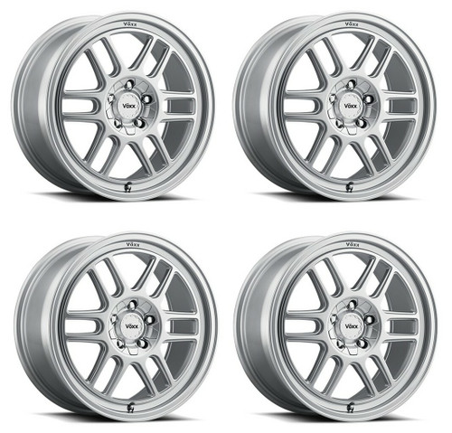 Set 4 17" Voxx Noto Silver 17x7.5 Wheels 5x4.25 5x4.5 40mm Rims