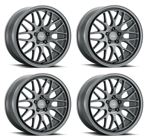 Set 4 17" Voxx Nogara Carbon Grey 17x7.5 Wheels 5x112 5x120 40mm Rims