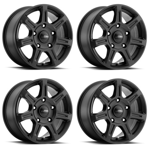 Set 4 16" Ultra 450SB Toil Van Satin Black 16x6.5 Wheels 6x130 45mm Rims