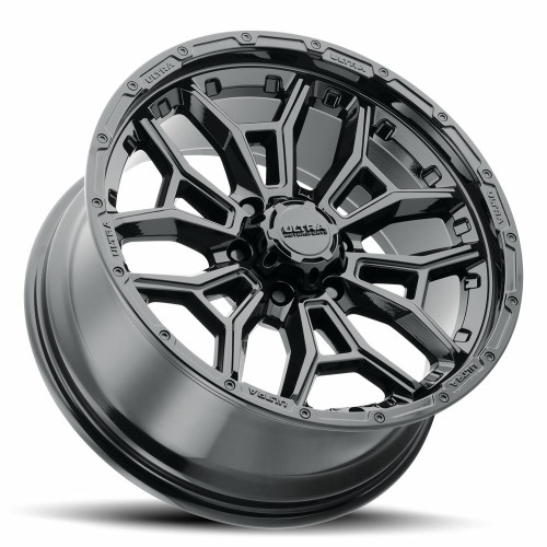 17" Ultra 126BK Warmonger 6 Gloss Black Clear Coat 17x9 Wheel 6x5.5 12mm Rim