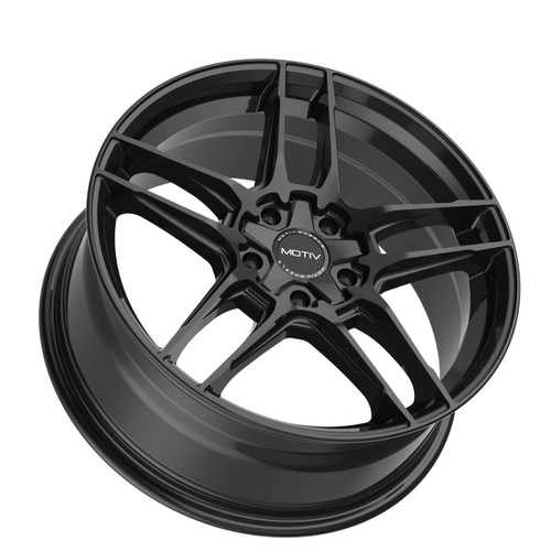 19" Motiv 434B Matic Gloss Black 19x8.5 Wheel 5x112 5x4.5 +40mm Rim