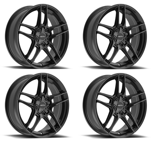 Set 4 17" Motiv 434B Matic Gloss Black 17x7.5 Wheels 5x100 5x4.5 40mm Rims
