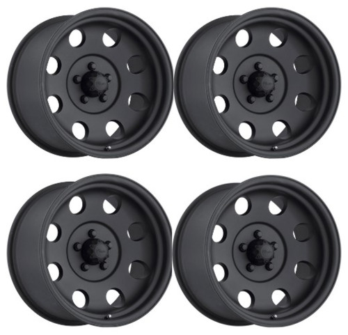 Set 4 17" Pacer 164B LT Mod Black 17x9 Wheels 5x4.5 -12mm Lifted Rims