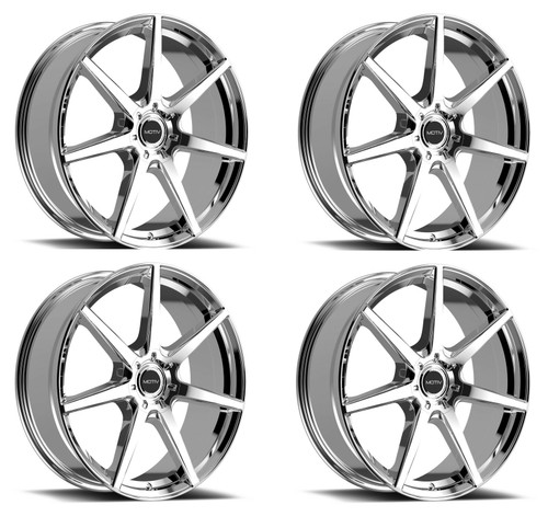 Set 4 22" Motiv 432C Rigor 22x9 Chrome Wheels 5x112 5x4.5 40mm Rims