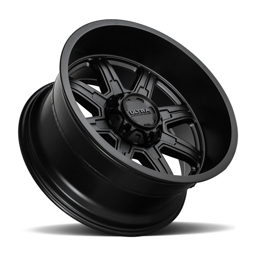 16" Ultra 229SB Menace Satin Black Clear Coat 16x8 Wheel 6x5.5 -06mm Truck Rim