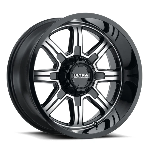 20" Ultra 229U Menace Gloss Black Diamond Cut 20x10 Wheel 6x135 6x5.5 -25mm Rim