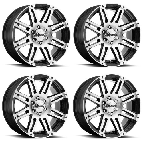 Set 4 17" Ultra 226U Machine Gloss Black Diamond Cut Face 17x8.5 6x5.5 12mm Rims