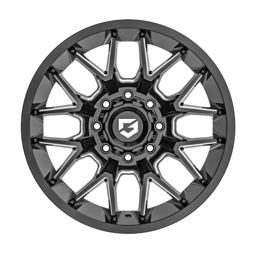 20" Gear Off Road Primacy 768BM Gloss Black Milled 20x9 8x170 18mm For Ford Rim