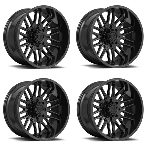 Set 4 20" Gear Off Road 766B Lumen Gloss Black 20x10 Wheels 8x170 -12mm For Ford