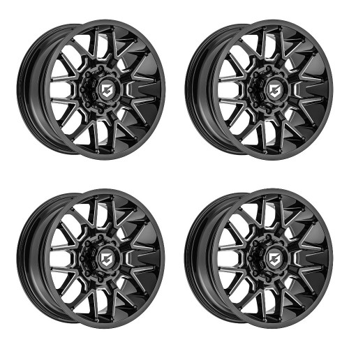 Set 4 20" Gear Off Road Primacy 768BM Black Milled 20x9 Wheels 6x135 6x5.5 +18mm