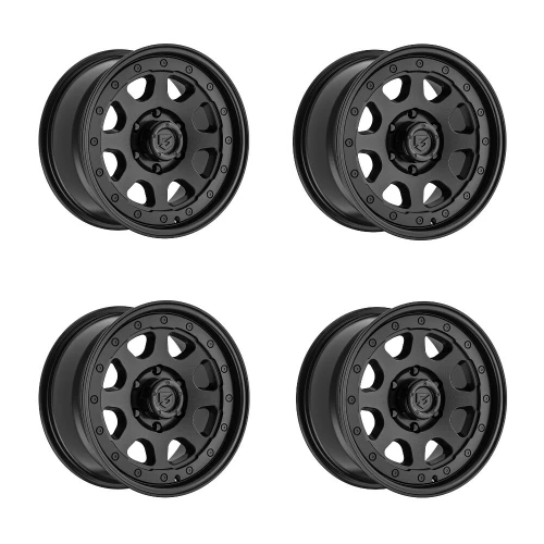 Set 4 17" Gear Off Road 774SB Nighthawk Satin Black 17x8.5 Wheels 6x135 15mm Rim
