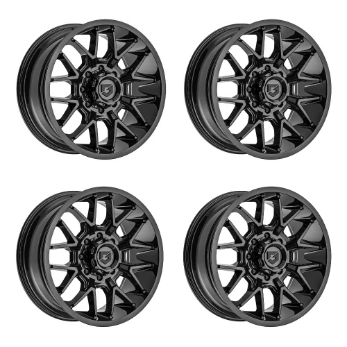 Set 4 20" Gear Off Road Primacy 768B Gloss Black 20x9 Wheels 6x135 6x5.5 18mm