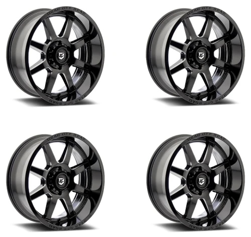 Set 4 20" Gear Off Road 762BM Pivot Gloss Black Milled 20x10 Wheels 6x5.5 -19mm
