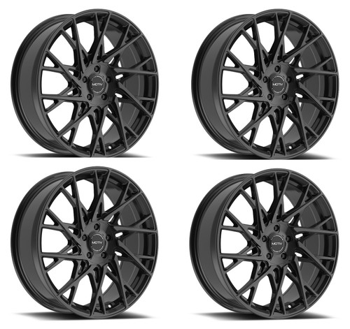 Set 4 20" Motiv 430B Maestro Gloss Black 20x8.5 Wheels 5x4.5 5x120 Rims +40mm