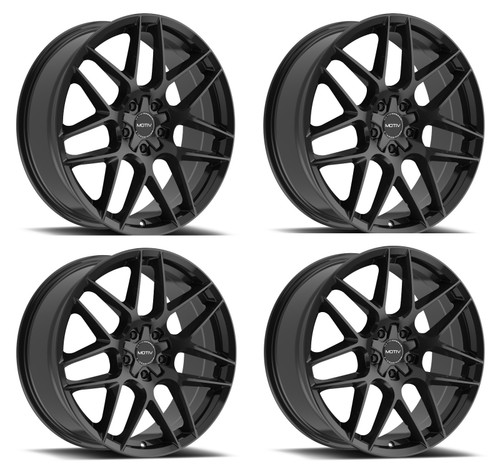Set 4 20" Motiv 435B Foil Gloss Black 20x8.5 Wheels 5x4.5 5x120 Rim +40mm