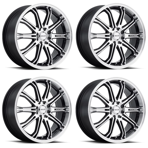Set 4 15" Maxxim 41MB Ferris Machined Face Black Accents 15x6.5 5x4.5 38mm Rims
