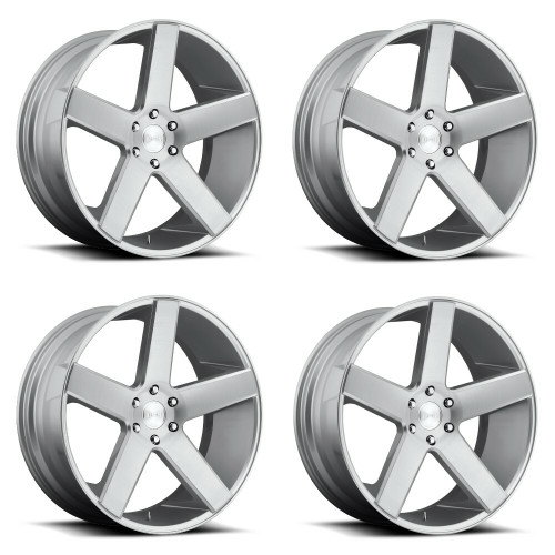 Set 4 22" DUB S218 Baller 22x9.5 6x135 30mm Wheels Gloss Silver Brushed Rims Set 4 22" DUB S218 Baller 22x9.5 6x135 30mm Wheels Gloss Silver Brushed Rims