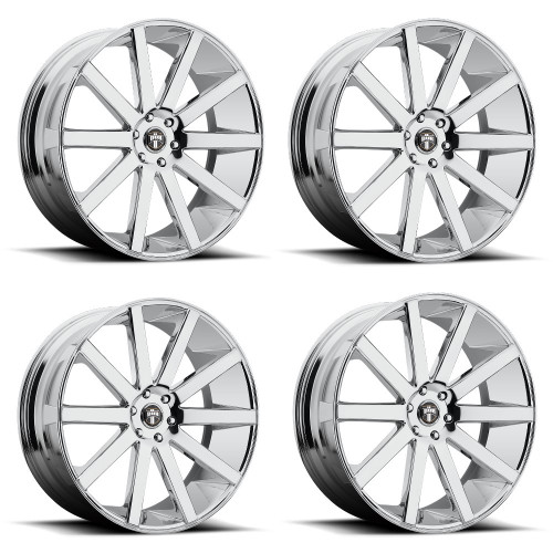 Set 4 DUB S120 Shot Calla 24x10 6x5.5 Chrome Plated Wheels 24" 20mm Truck Rims