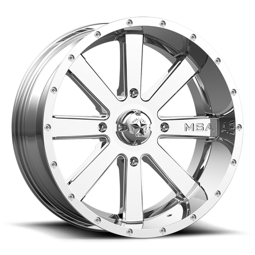 Set 4 18" MSA Offroad M34 Flash 18x7 4x137 Chrome Wheels 0mm Rims