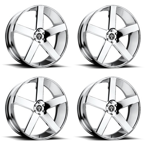 Set 4 DUB S115 Baller 22x9 5x115 Chrome Plated Wheels 22" 15mm Rims