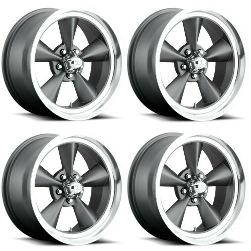 Set 4 US Mag U102 Standard 15x8 5x4.75 Matte Gun Metal Wheels 15" 1mm Rims