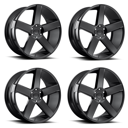 Set 4 24" DUB S216 Baller 24x10 6x5.5 Gloss Black Wheels 19mm Truck Suv Rims