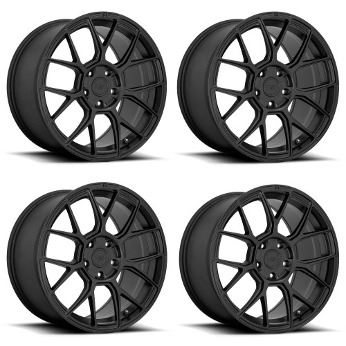 Set 4 Motegi MR147 CM7 17x8 5x4.25 Satin Black Wheels 17" 38mm Rims