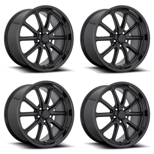 Set 4 US Mag U123 Rambler 20x8.5 5x115 Black Black Wheels 20" 15mm Rims