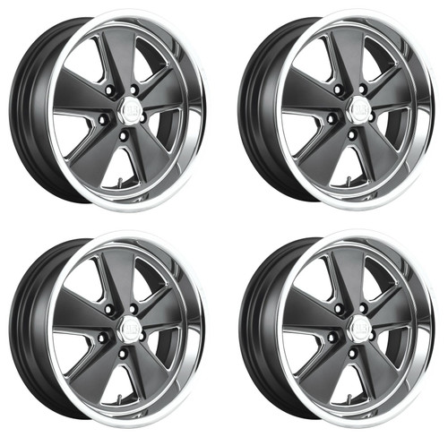 Set 4 US Mag U120 Roadster 18x8 5x4.75 Gun Metal Machined Wheels 18" 1mm