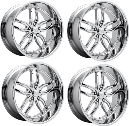 Set 4 22" US Mag U127 Cten 22x8.5 5x5 Chrome Plated Wheels 1mm For Chevy GMC Rim